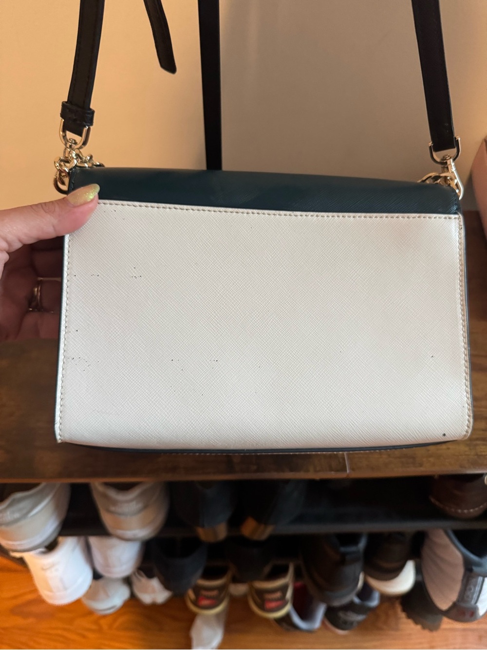 kate spade Two-Tone Dark Teal and Cream Crossbody Shoulder Bag - Picture 3 of 5